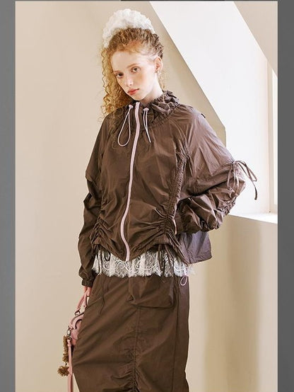 DIDDI MODA Colorblock Drawstring Lightweight Women&
