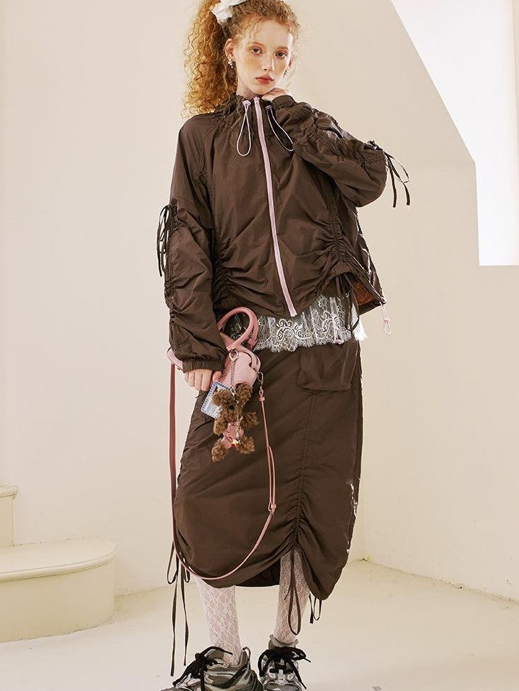 DIDDI MODA Colorblock Drawstring Lightweight Women&