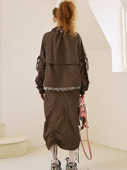DIDDI MODA Colorblock Drawstring Lightweight Women&