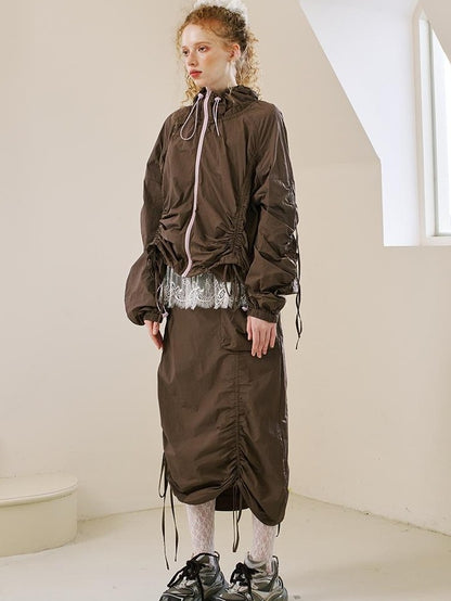 DIDDI MODA Colorblock Drawstring Lightweight Women&