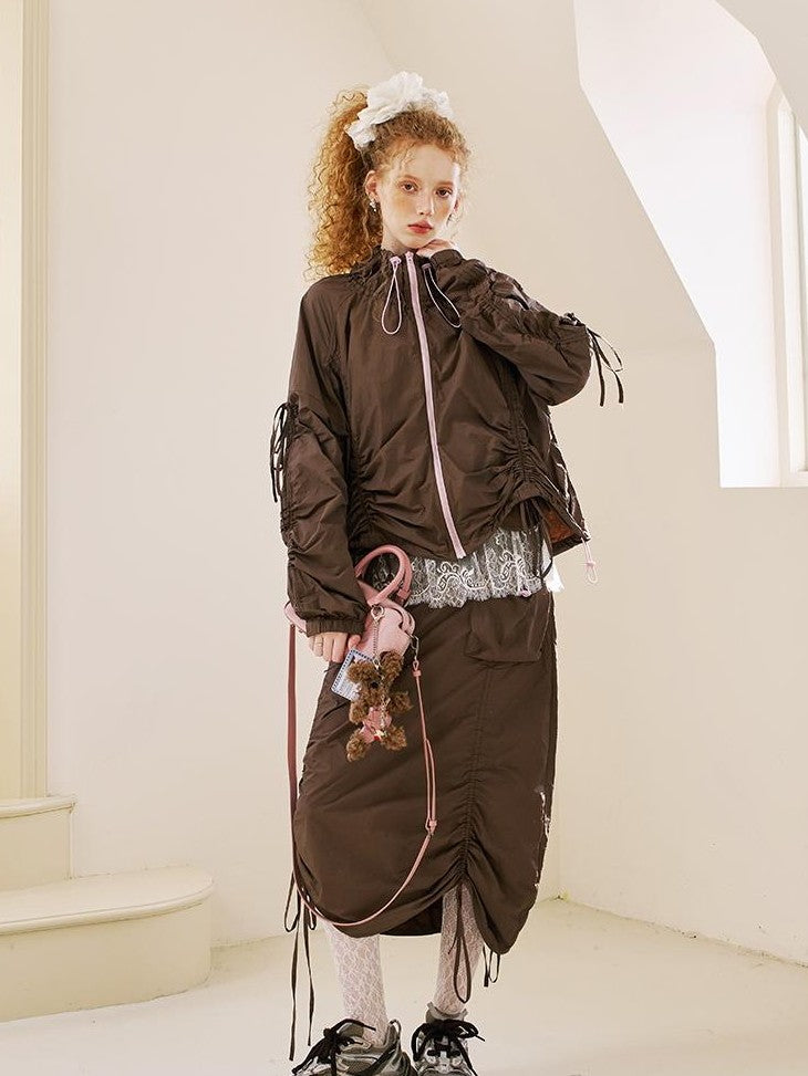 DIDDI MODA Colorblock Drawstring Lightweight Women&