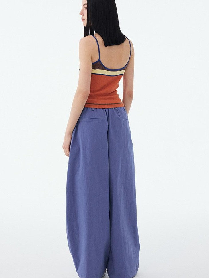 DIDDI MODA Colorblock Textured Cropped Waist Cinched Slim Fit Women&