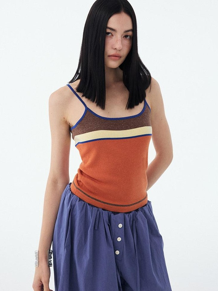 DIDDI MODA Colorblock Textured Cropped Waist Cinched Slim Fit Women&