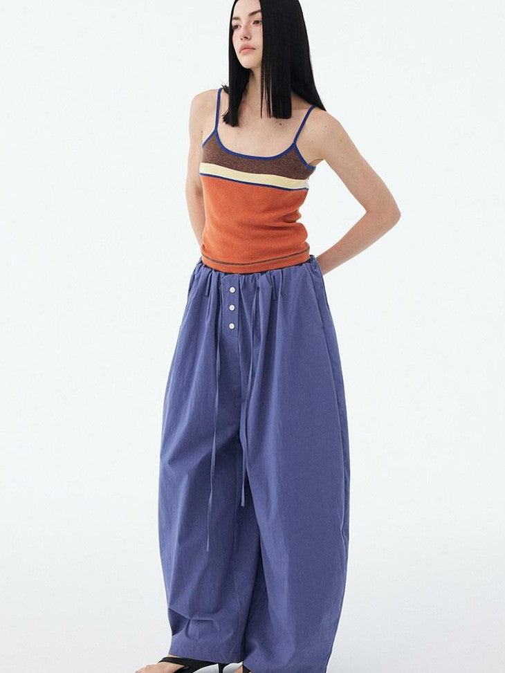 DIDDI MODA Colorblock Textured Cropped Waist Cinched Slim Fit Women&