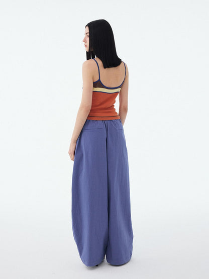 DIDDI MODA Colorblock Textured Cropped Waist Cinched Slim Fit Women&