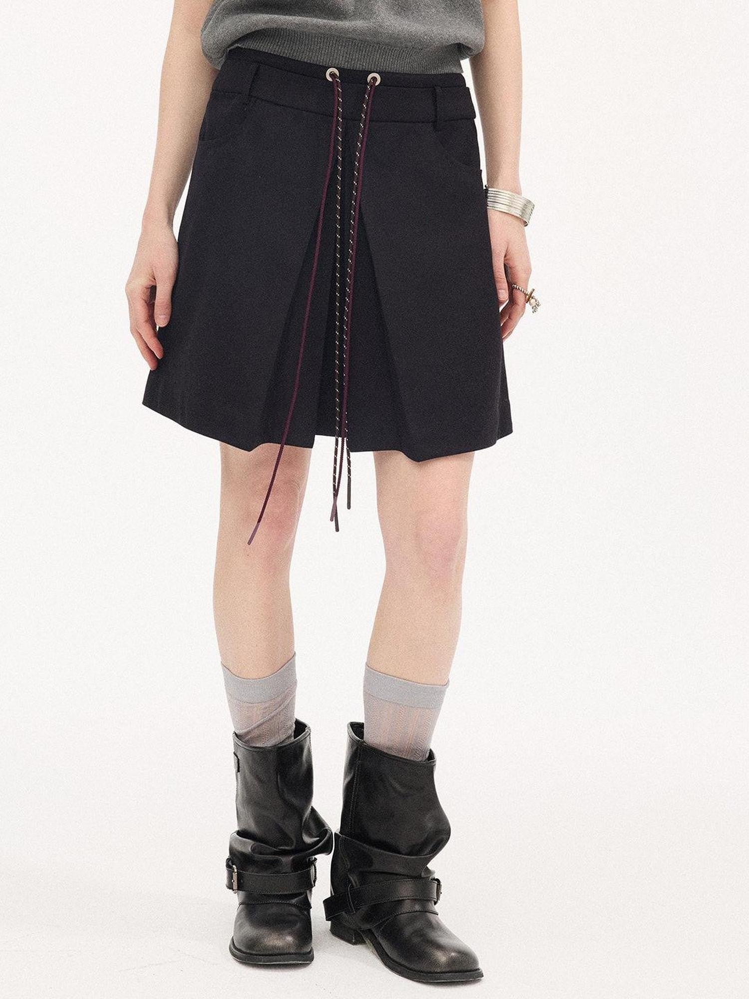 DIDDI MODA Colorblock Tie Waist Pleated Women&