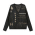 DIDDI_MODA_Contrast_Argyle_Single_Row_Button_Crew_Neck_Women&