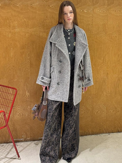 DIDDI MODA Contrast Belt Leopard Print Wide Leg Loose Casual Women&