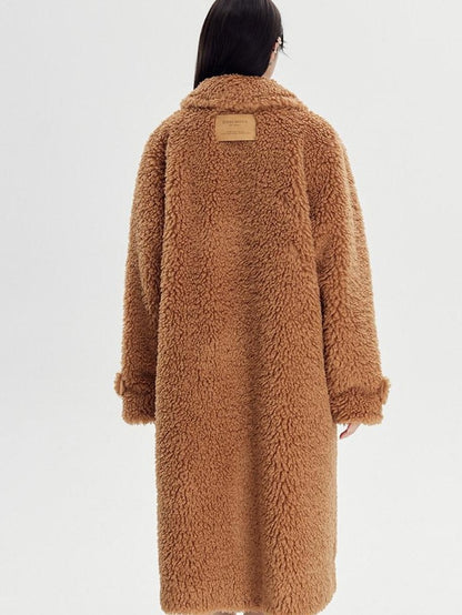 DIDDI MODA Cream 3d Floral Fuzzy Loose Pocket Women&
