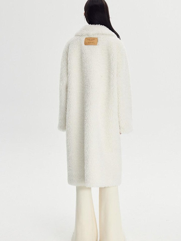 DIDDI MODA Cream 3d Floral Fuzzy Loose Pocket Women&