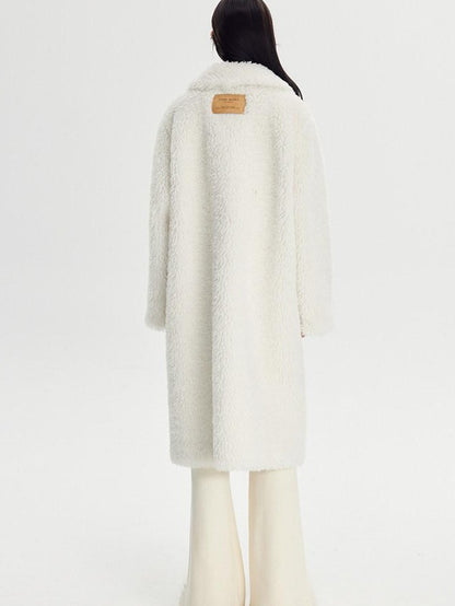DIDDI MODA Cream 3d Floral Fuzzy Loose Pocket Women&