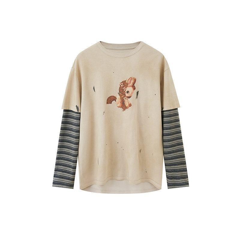 DIDDI_MODA_Cropped_Faux_Layered_Camisole_Pony_Print_Slim_Women&