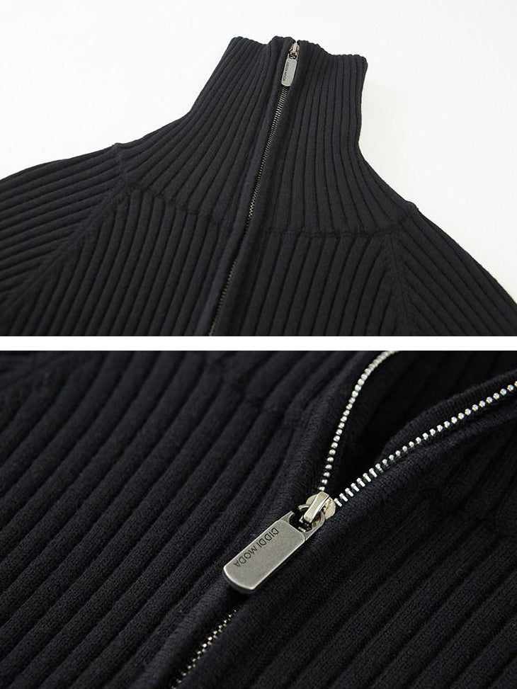 DIDDI MODA Cropped Zipper Stand Collar Slim Women&