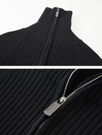 DIDDI MODA Cropped Zipper Stand Collar Slim Women&