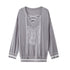 DIDDI_MODA_Cute_Distressed_Colorblock_V-neck_Women&