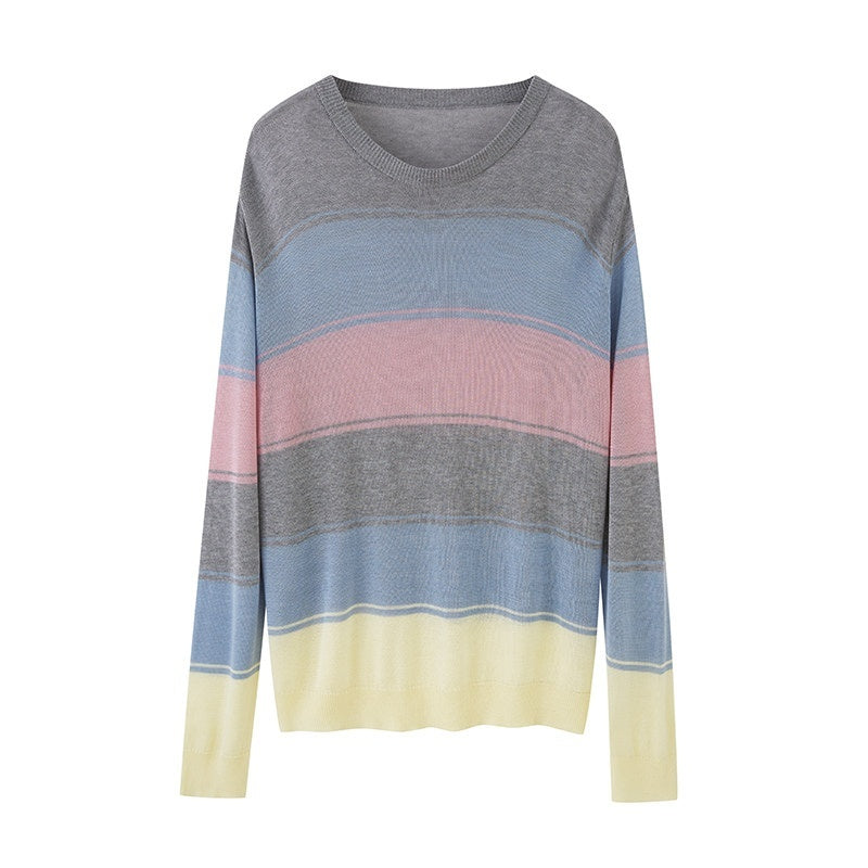 DIDDI_MODA_Cute_Distressed_Colorblock_V-neck_Women&