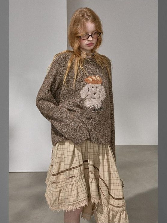 DIDDI MODA Cute Hooded Puppy Faux Layered Women&