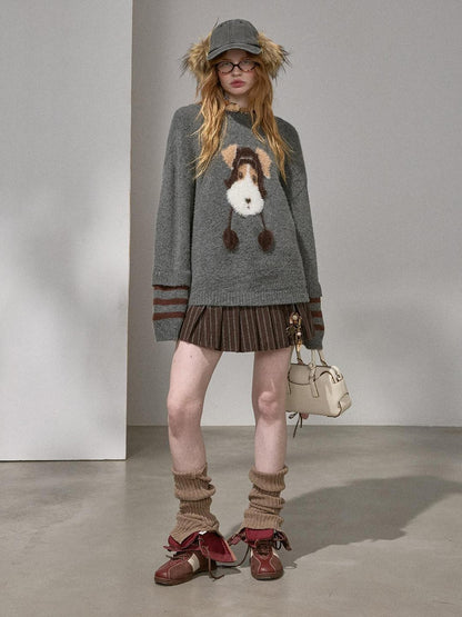 DIDDI MODA Cute Hooded Puppy Faux Layered Women&