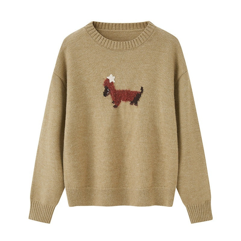 DIDDI_MODA_Dachshund_Round_Neck_Loose_Soft_Women&
