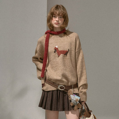 DIDDI_MODA_Dachshund_Round_Neck_Loose_Soft_Women&