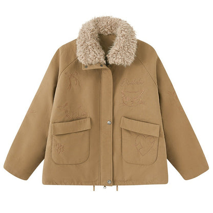 DIDDI_MODA_Detachable_Fur_Collar_Cartoon_Embroidery_Women&