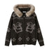 DIDDI_MODA_Detachable_Fur_Collar_Penguin_Jacquard_Hooded_Women&