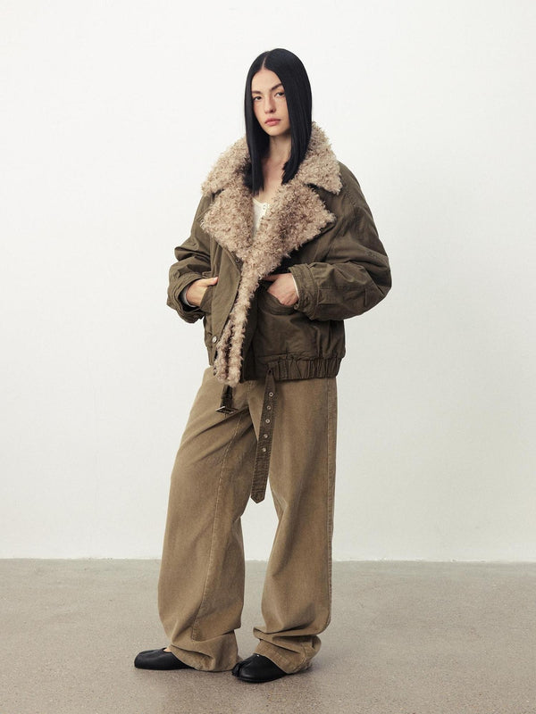 Detachable Fur Trim Puffer Jackets Women's Quilted Padded Parka Coat Puffer Jackets