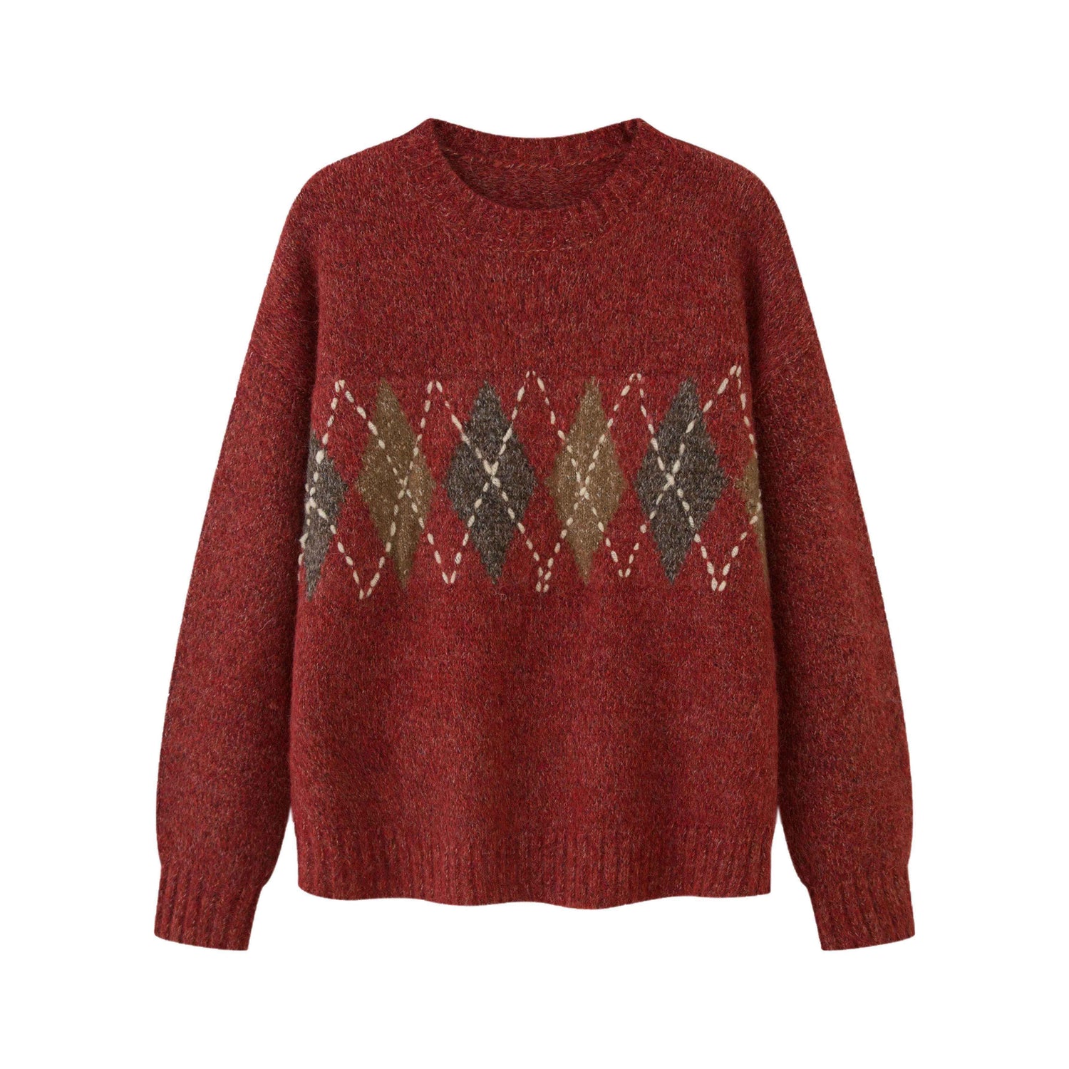 DIDDI_MODA_Diamond_Single_Row_Button_Long_Sleeve_Cardigan_Women&