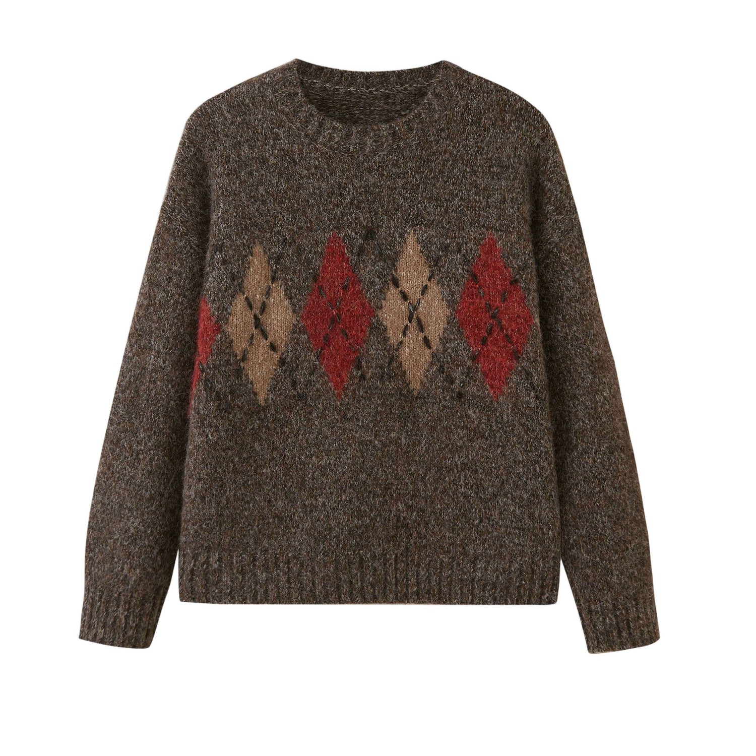 DIDDI_MODA_Diamond_Single_Row_Button_Long_Sleeve_Cardigan_Women&