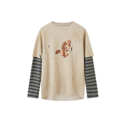 DIDDI_MODA_Dirty_Gray_Animal_Print_Spliced_Women&