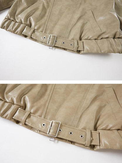 DIDDI MODA Distressed Cropped Striped Panel Biker Women&