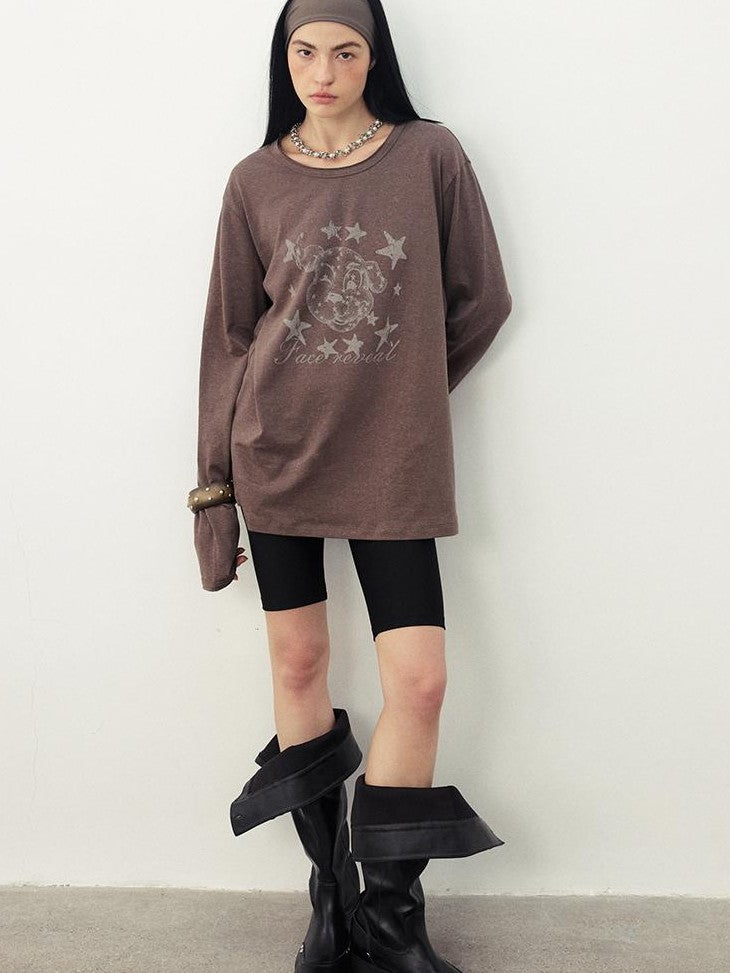 DIDDI MODA Distressed Fun Print Linen Blend Women&