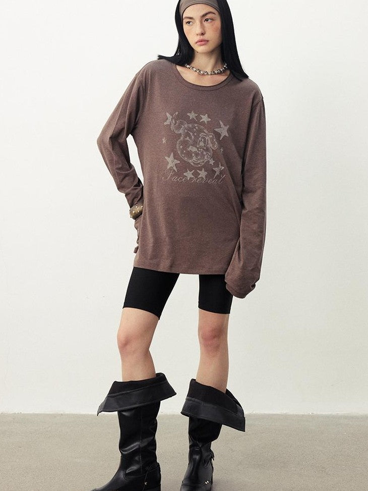 DIDDI MODA Distressed Fun Print Linen Blend Women&