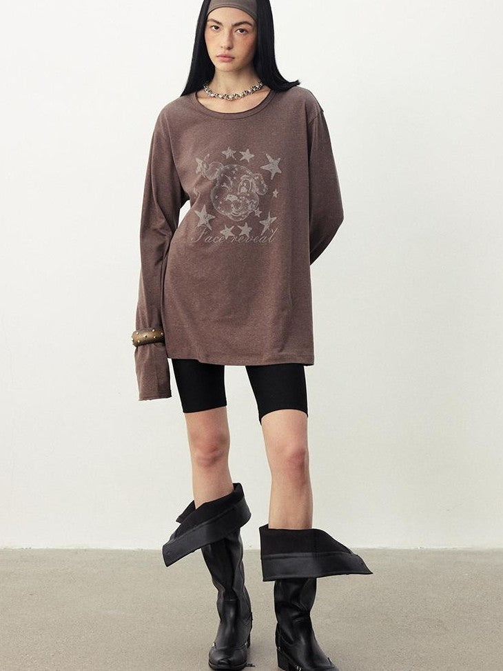 DIDDI MODA Distressed Fun Print Linen Blend Women&