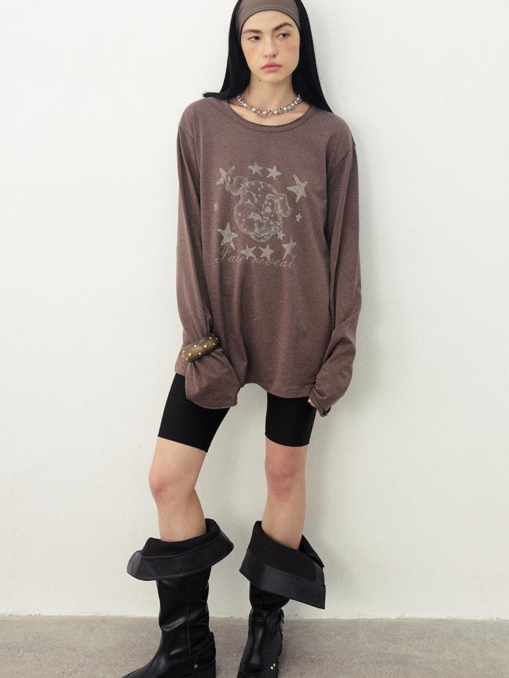 DIDDI MODA Distressed Fun Print Linen Blend Women&