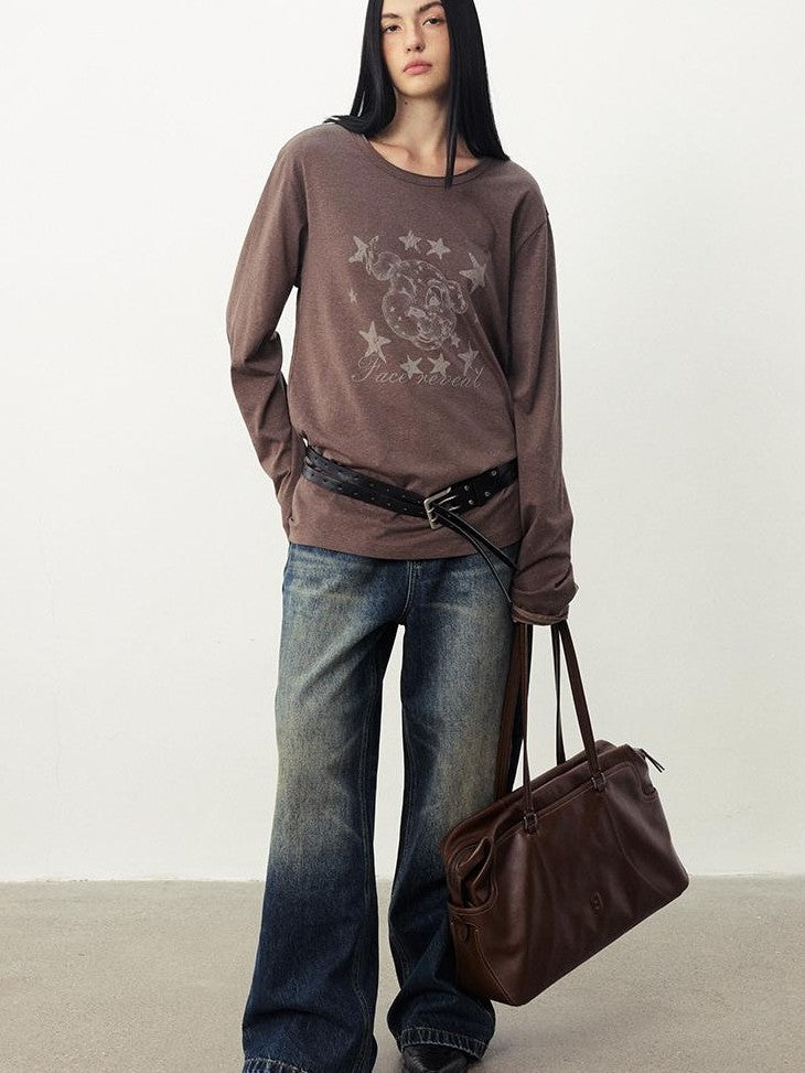 DIDDI MODA Distressed Fun Print Linen Blend Women&