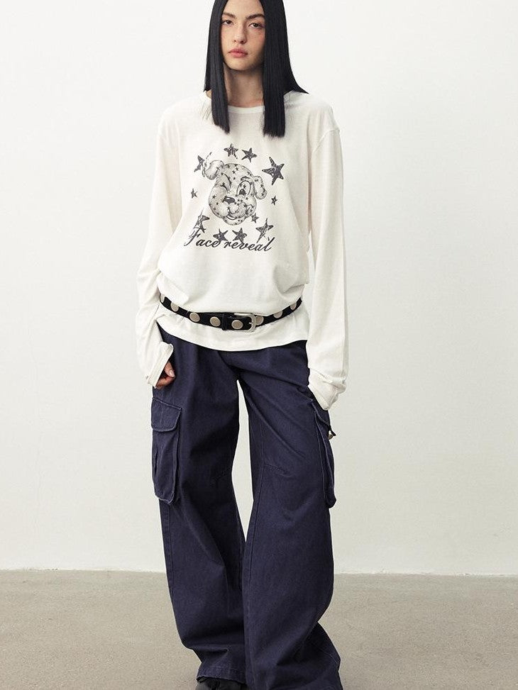 DIDDI MODA Distressed Fun Print Linen Blend Women&