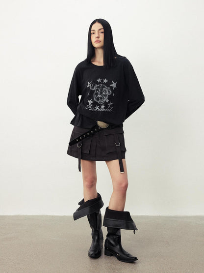DIDDI MODA Distressed Fun Print Linen Blend Women&