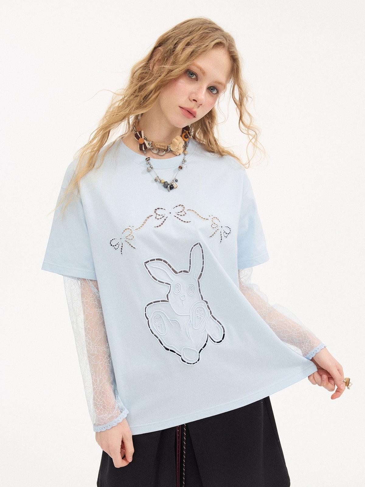 DIDDI_MODA_Dizzy_Rabbit_Laser_Cut_Embroidery_Lace_Puff_Sleeve_Women&