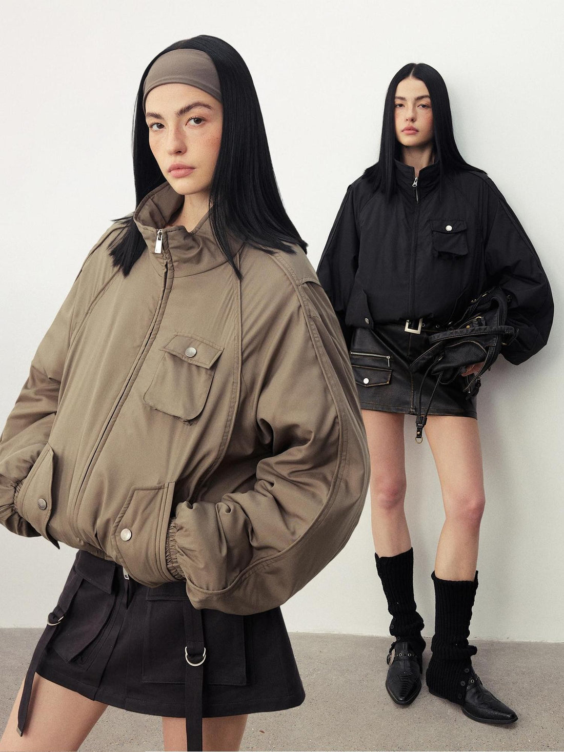 DIDDI MODA Draped Zipper Casual Women&