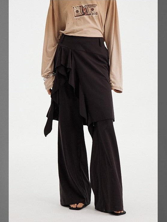 DIDDI MODA Drapey Off White Ruffle Hem Side Slit Women&