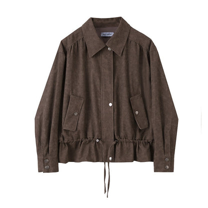DIDDI_MODA_Drawstring_Pleated_Long_Sleeve_Cinch_Waist_Women&
