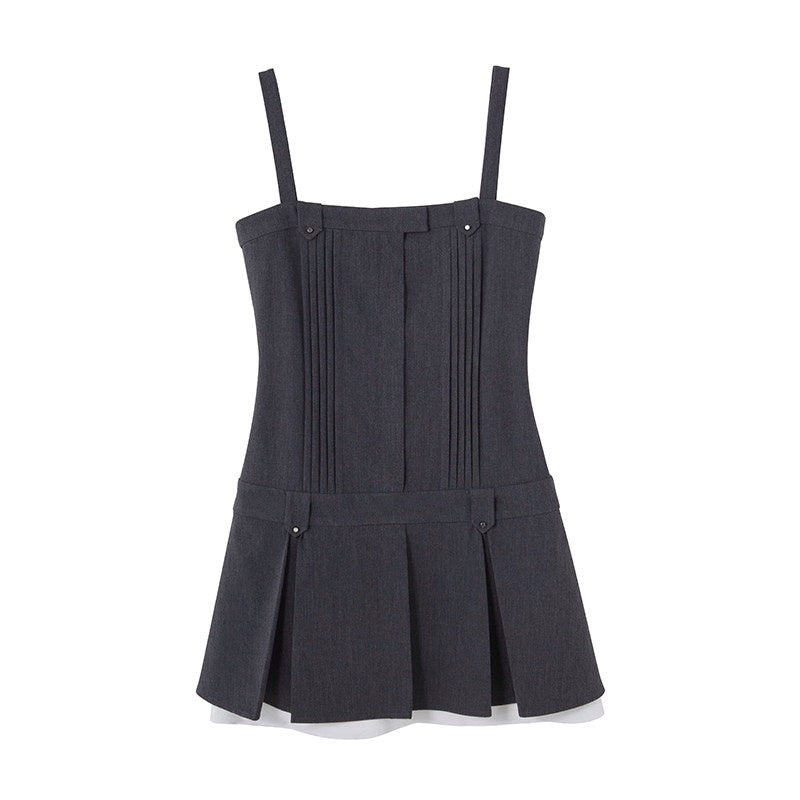DIDDI_MODA_Embossed_Ruching_Spliced_Asymmetrical_Neck_Women&