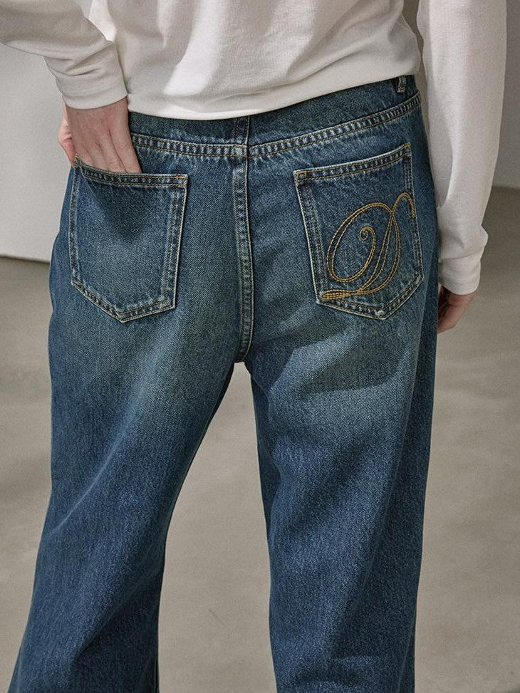 DIDDI MODA Embroidered Back Pocket Tapered Micro Flare Women&