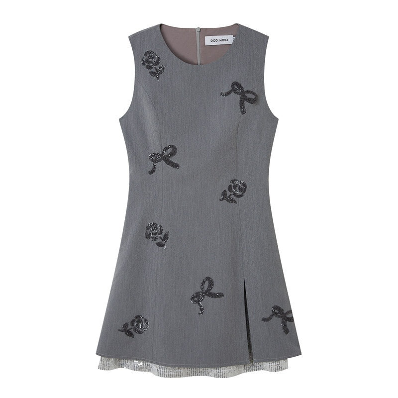 DIDDI_MODA_Embroidered_High_Waist_Asymmetric_Short_Sleeve_Women&