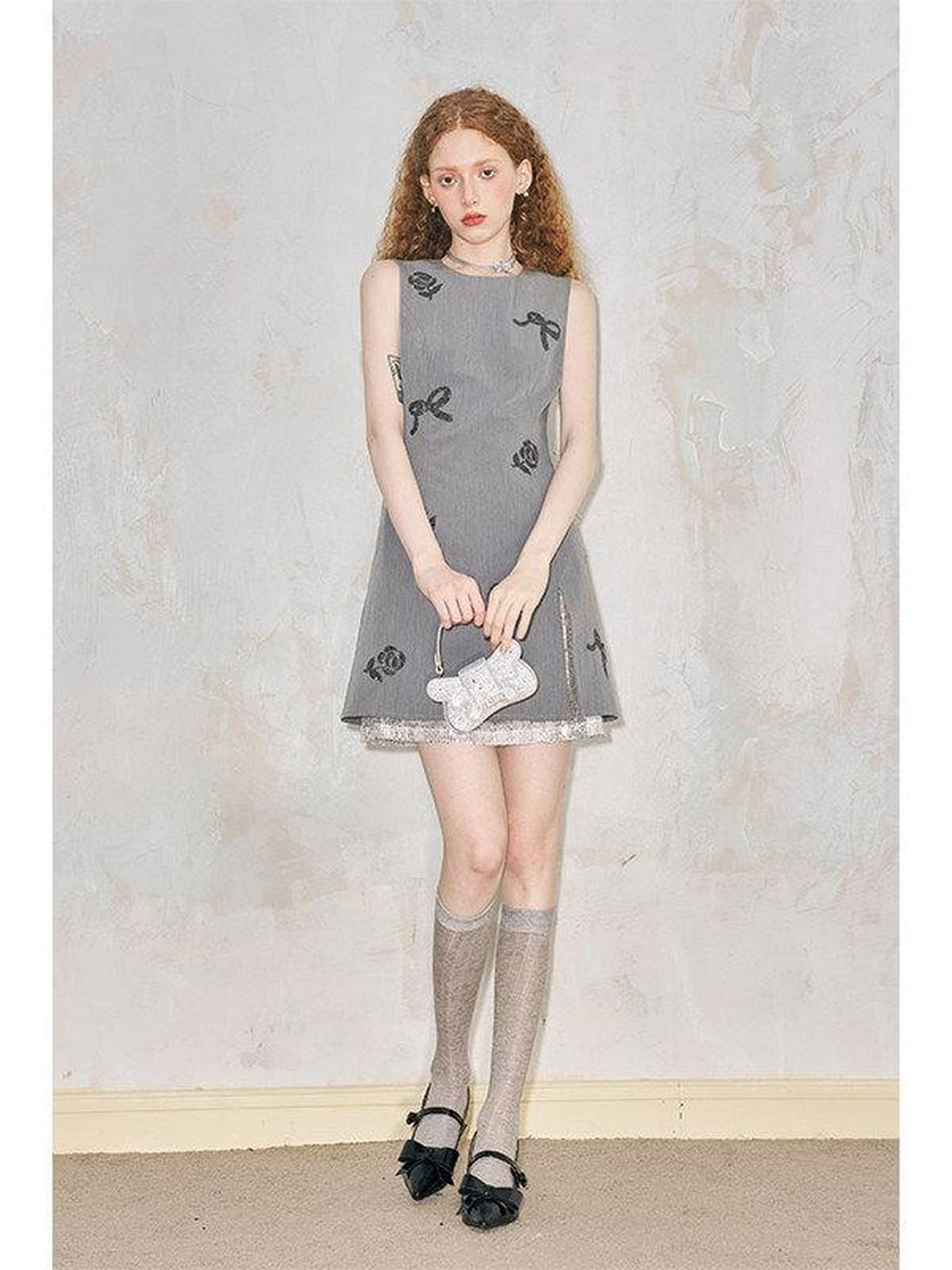 DIDDI MODA Embroidered High Waist Asymmetric Short Sleeve Women&