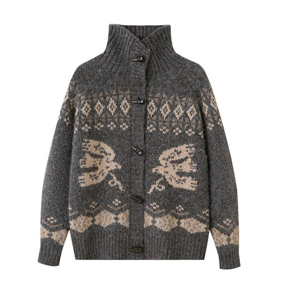 DIDDI_MODA_Fair_Isle_Bird_Toggle_Closure_Oversized_Knitted_Women&