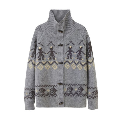 DIDDI_MODA_Fair_Isle_Dancing_Figure_Faux_Horn_Button_Women&