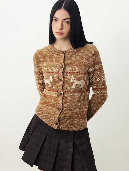 DIDDI MODA Fair Isle Pony Print Women&