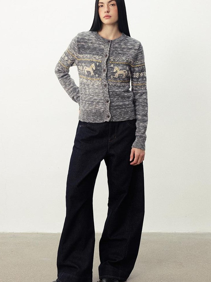 DIDDI MODA Fair Isle Pony Print Women&
